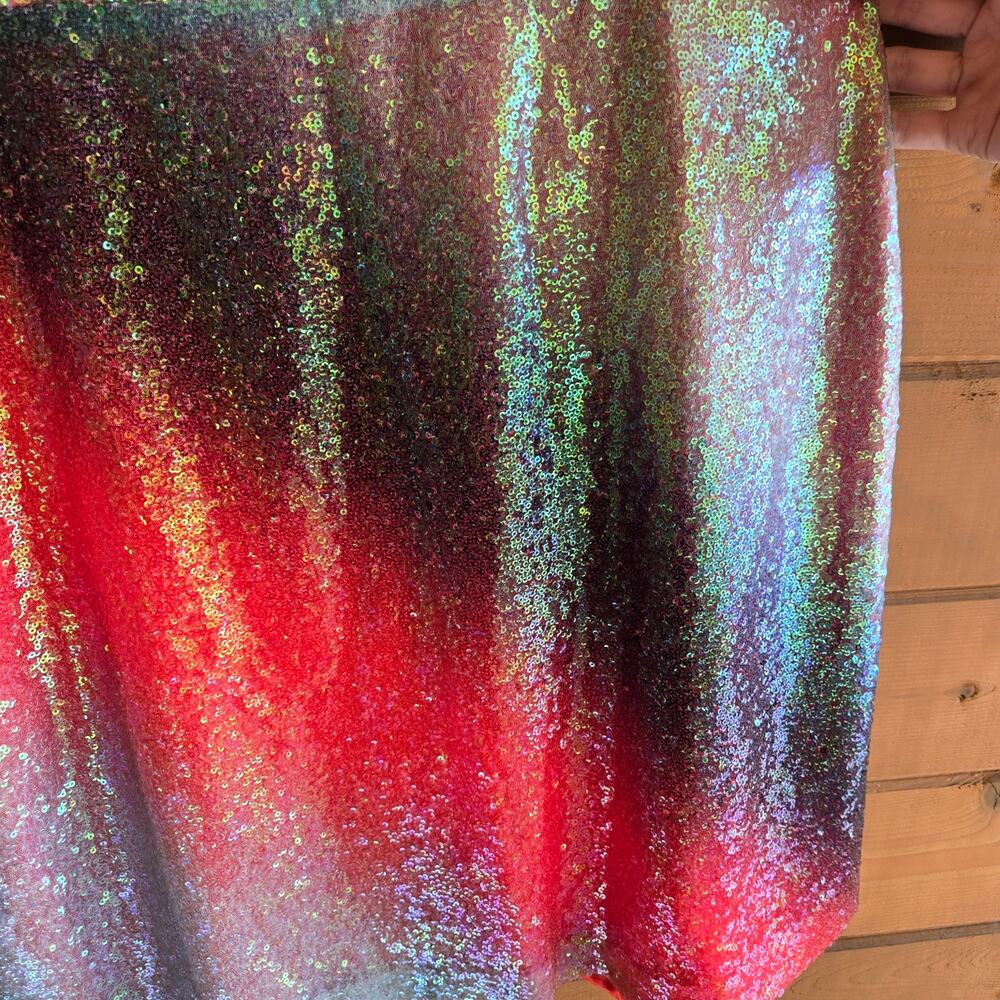 Kai Collective Cherry Glaze Mini Skirt 3XL Ombre Sequin Shimmer Metallic Bodycon - Picture 4 of 6